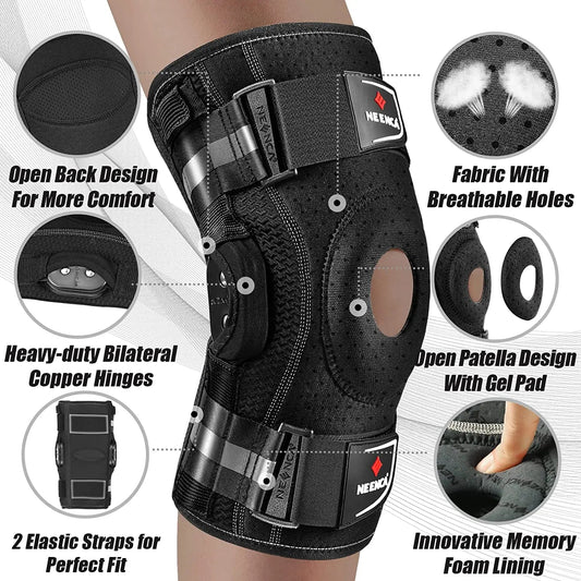NEENCA Hinged Knee Brace for Knee Pain Knee Support with Side Stabilizers Joint Pain Relief Arthritis Meniscus Tear ACL PCL - Recomp1