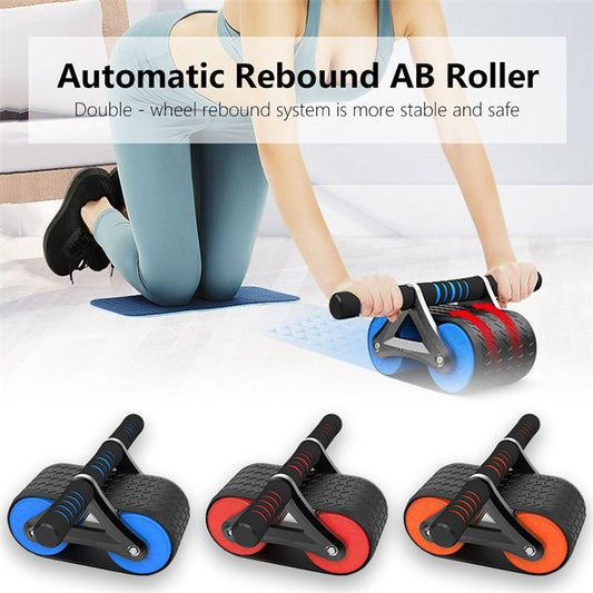 Double Wheel Abdominal Exerciser Women Men Automatic Rebound Ab Wheel Roller Waist Trainer Gym Sports Home Exercise Devices - Recomp1