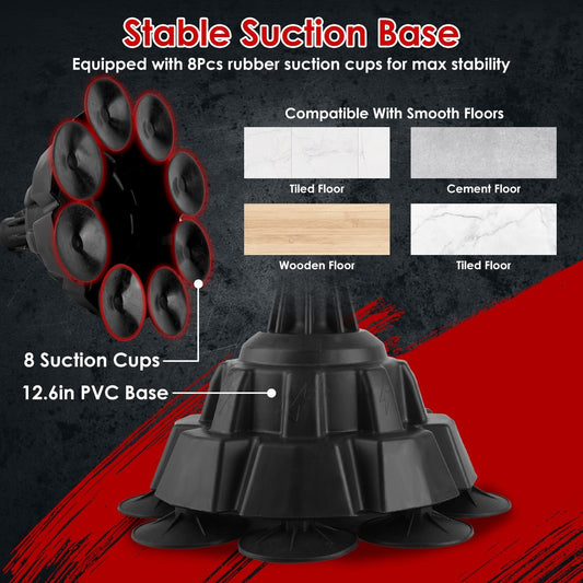 Punching Bag With Stand Free Standing Boxing Ball For Adults 43.3 - 63in Height Adjustable Boxing Bag With Gloves Wrist Sleeves Stable Suction Base For Fitness Speed Training - Recomp1