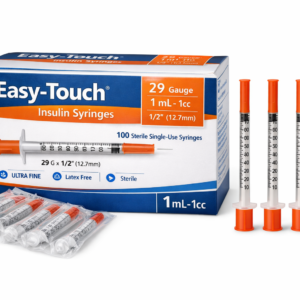Easy-Touch Insulin Syringes, 29 Guage, 1 mL / 1CC, 1/2-inch, 12.7 mm, 100 count